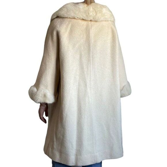 Vintage Stevens Forstmann Womens Cream Camel Bell Sleeve Trench Coat Sz M - Picture 7 of 13